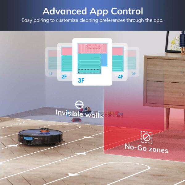 ILIFE T10s Robot Vacuum and Mop with Self-emptying Station, 3000Pa Suction, Lidar Navigation, Smart Home Integration - Image 5