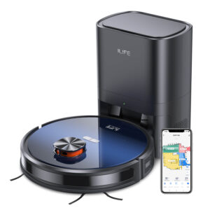 ILIFE T10s Robot Vacuum and Mop with Self-emptying Station, 3000Pa Suction, Lidar Navigation, Smart Home Integration