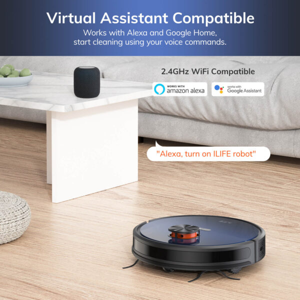 ILIFE T10s Robot Vacuum and Mop with Self-emptying Station, 3000Pa Suction, Lidar Navigation, Smart Home Integration - Image 6