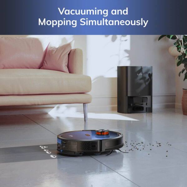 ILIFE T10s Robot Vacuum and Mop with Self-emptying Station, 3000Pa Suction, Lidar Navigation, Smart Home Integration - Image 7