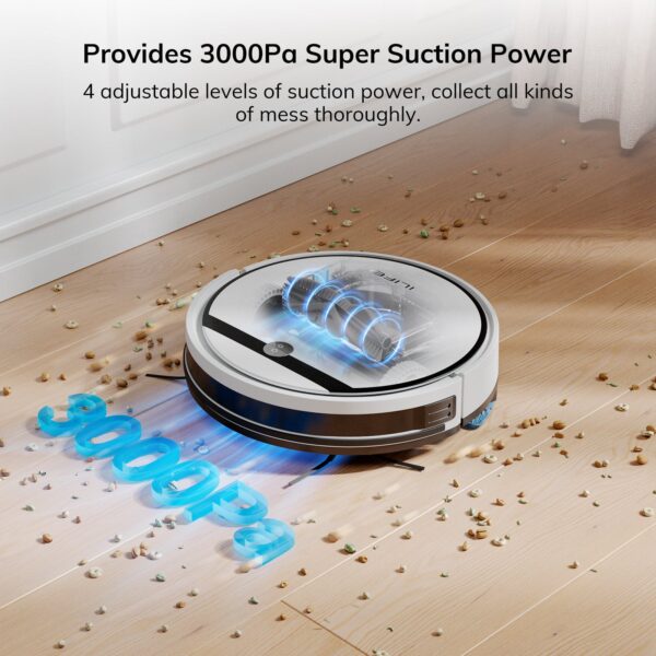 ILIFE Robot Vacuum and Mop Combo, V3s Pro Upgraded, 120mins, 3000Pa, 2-in-1 Mopping Robot Vacuum Cleaner, Path Route, for Pet Hair, Hard Floor, Carpet (V3x) - Image 4
