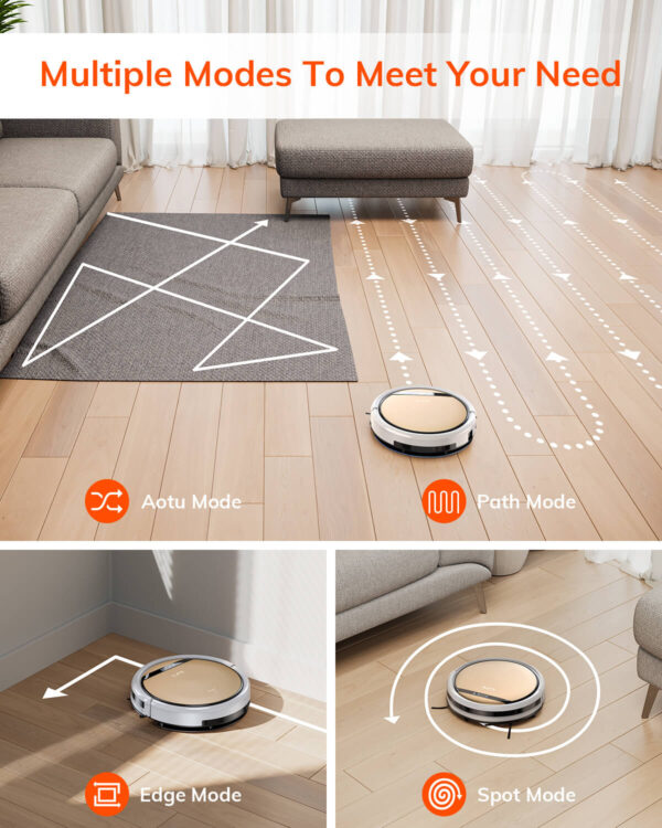 ILIFE V5s Plus Robot Vacuum and Mop Combo, For Pet Hair Cleaning, Works with Amazon Alexa/Google Assistant, APP Control - Image 8