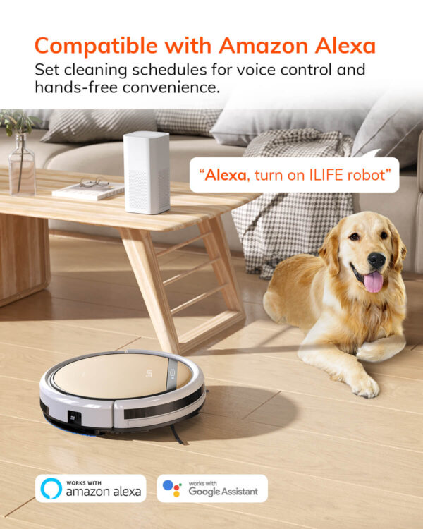ILIFE V5s Plus Robot Vacuum and Mop Combo, For Pet Hair Cleaning, Works with Amazon Alexa/Google Assistant, APP Control - Image 3
